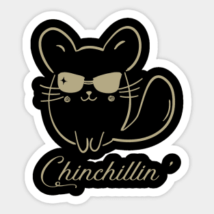 Chinchilla Portraits Chic Pet Couture, Stylish Statement Tee Collection Sticker